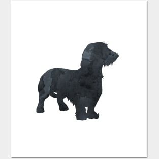 Wire Haired Dachshund Black Art Silhouette Posters and Art